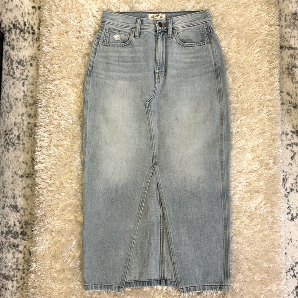 Madewell Long Denim Skirt